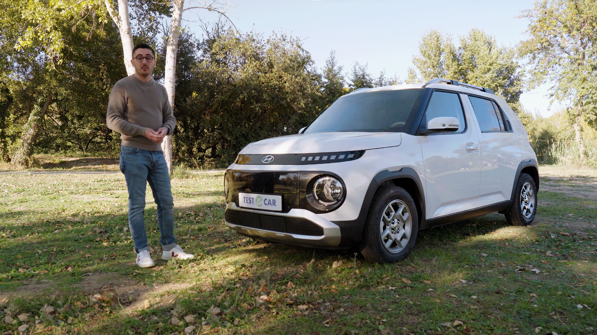 Le Hyundai Inster de face 3/4 avant